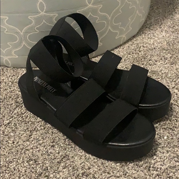 Princess Polly Shoes | Princess Polly Black Platform Sandals | Poshmark